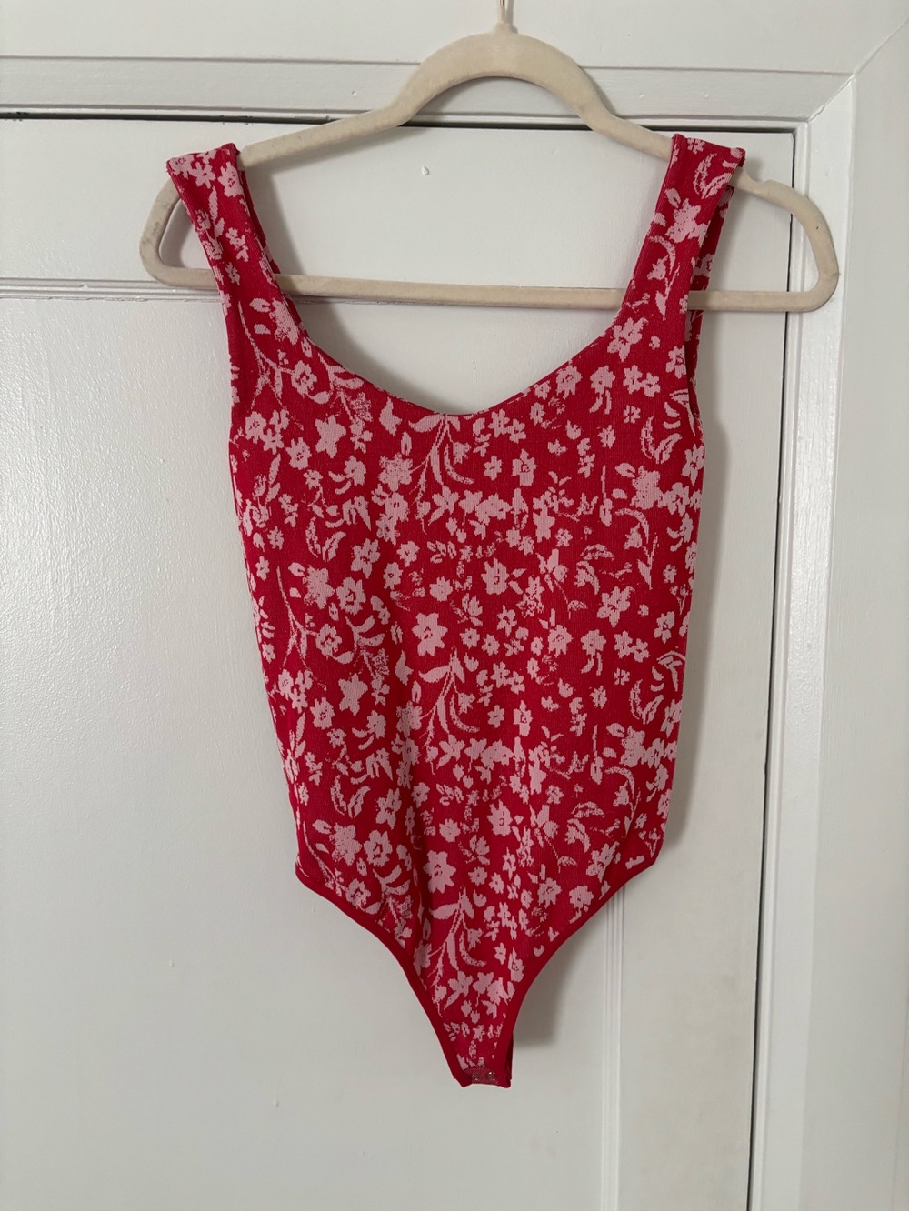 Free People Red and Pink Floral One-Piece